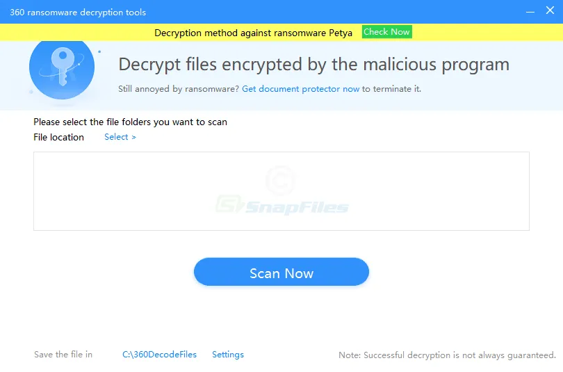 360 Ransomware Decryption Tools Скріншот 1