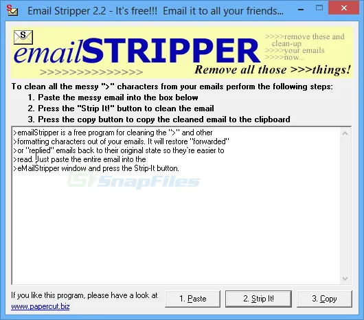 Email Stripper Скріншот 1