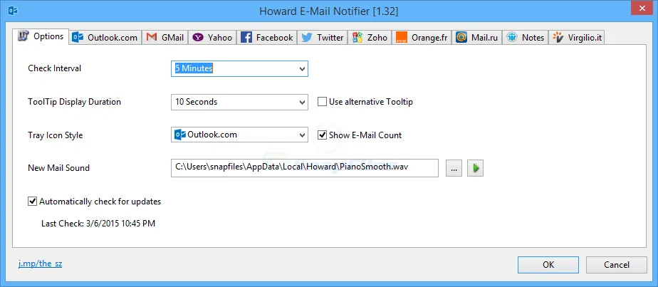 Howard E-Mail Notifier Скріншот 2