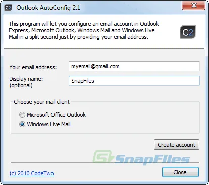 CodeTwo Outlook AutoConfig Скріншот 1