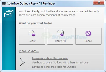 CodeTwo Outlook Reply All Reminder Скріншот 1