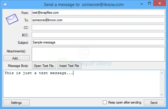 SMTP Mail Sender Скріншот 1