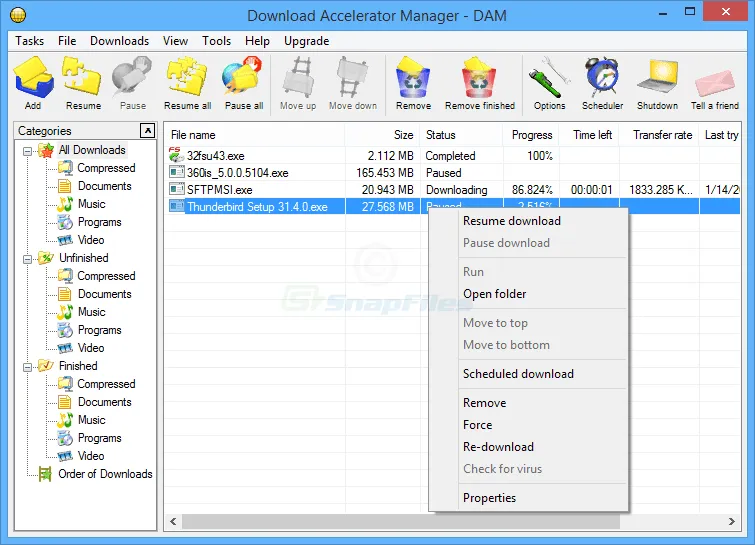 Download Accelerator Manager Скріншот 1