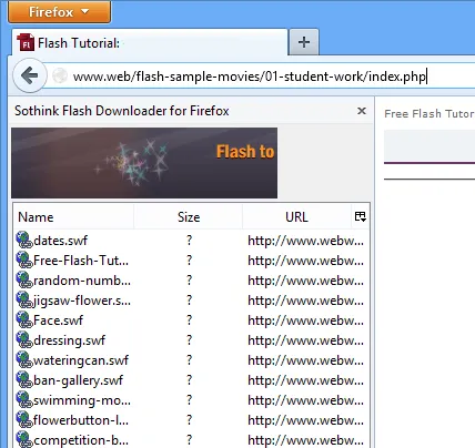 Flash Downloader for Firefox Скріншот 1