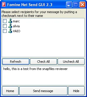 Fomine Net Send GUI Скріншот 1