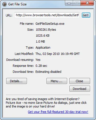 GetFileSize Скріншот 1