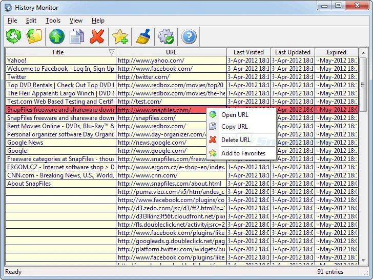 IE History Monitor Скріншот 1