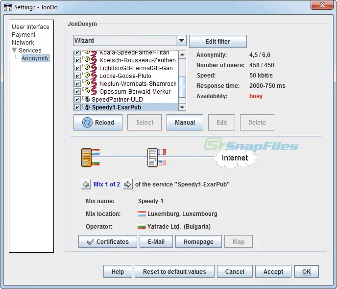 JAP Anon Proxy Скріншот 2