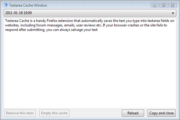Textarea Cache Скріншот 1