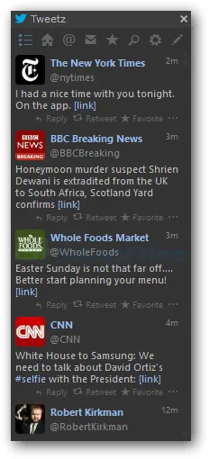 Tweetz Desktop Скріншот 1