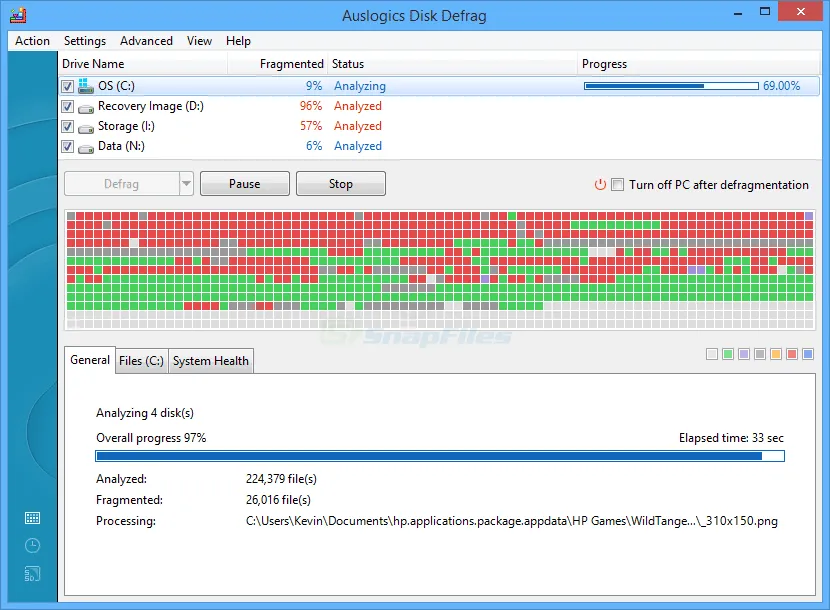 Auslogics Disk Defrag Скріншот 1