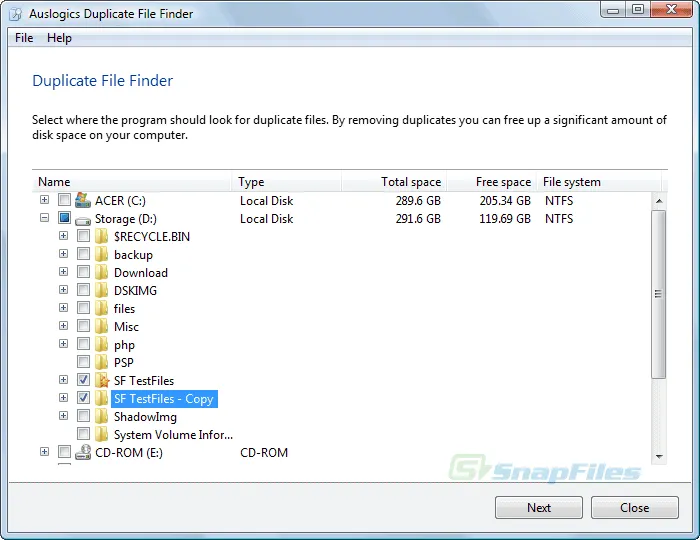 Auslogics Duplicate File Finder Скріншот 1