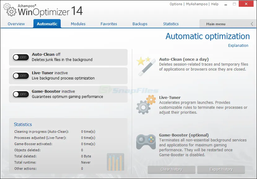 Ashampoo WinOptimizer Скріншот 2