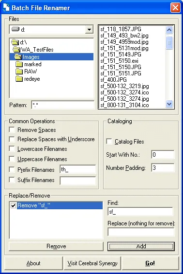 Batch File Renamer Скріншот 1