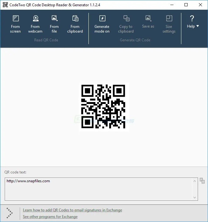 CodeTwo QR Code Desktop Reader and Generator Скріншот 1