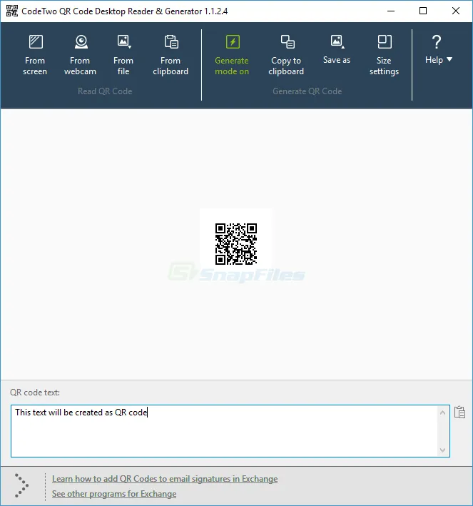 CodeTwo QR Code Desktop Reader and Generator Скріншот 2