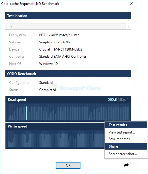 CCSIO Benchmark Скріншот 2