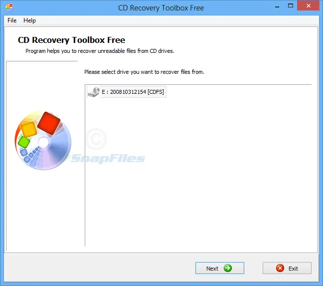 CD Recovery Toolbox Free Скріншот 1