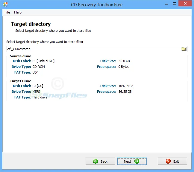 CD Recovery Toolbox Free Скріншот 2