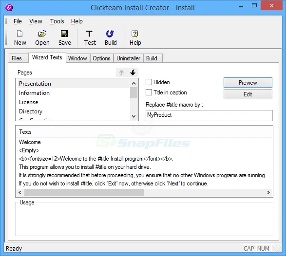 Clickteam Install Creator Скріншот 2