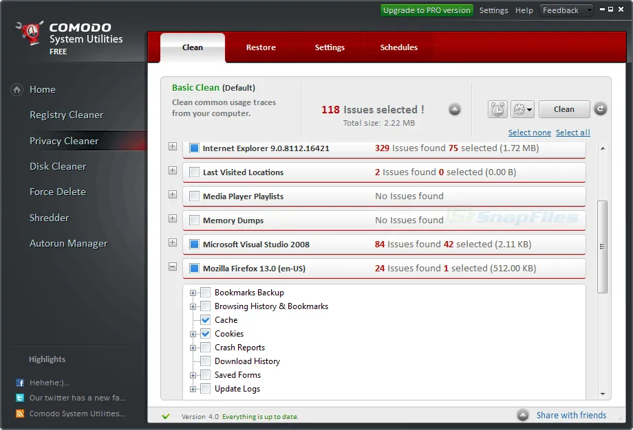 Comodo System Utilities Скріншот 2