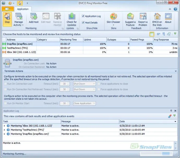 EMCO Ping Monitor (Free Version) Скріншот 1