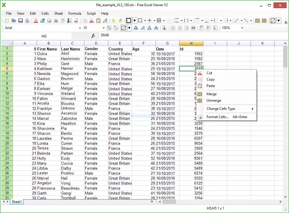 Free Excel Viewer Скріншот 1