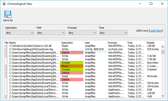 SoftPerfect File Access Monitor Скріншот 2