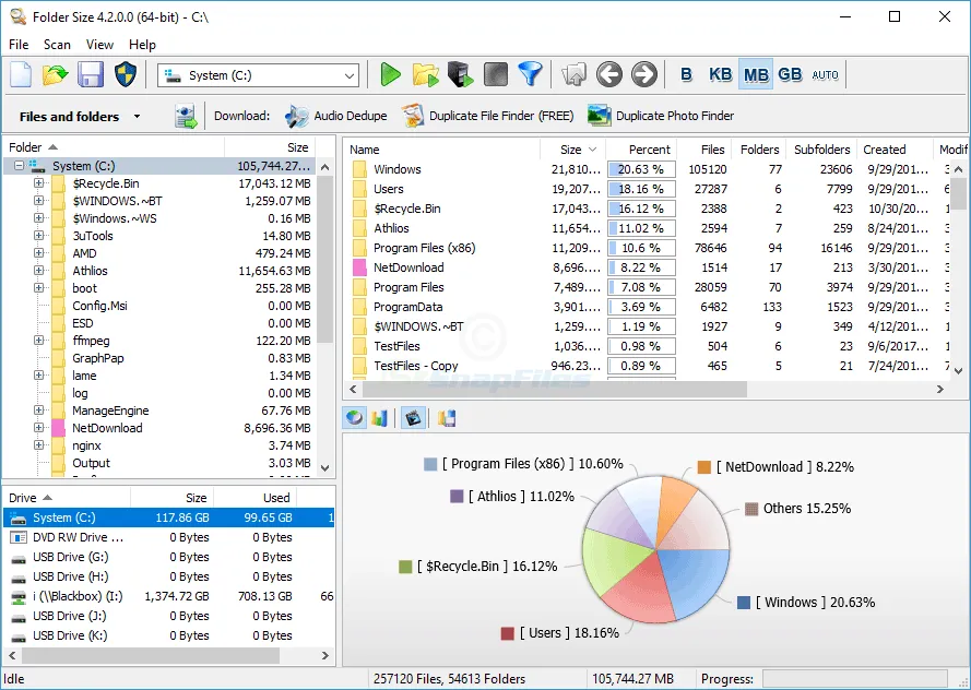 MindGems Folder Size Скріншот 1