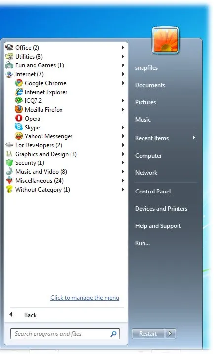 Handy Start Menu Скріншот 2