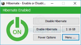 Hibernate Enable or Disable Скріншот 1