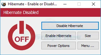 Hibernate Enable or Disable Скріншот 2