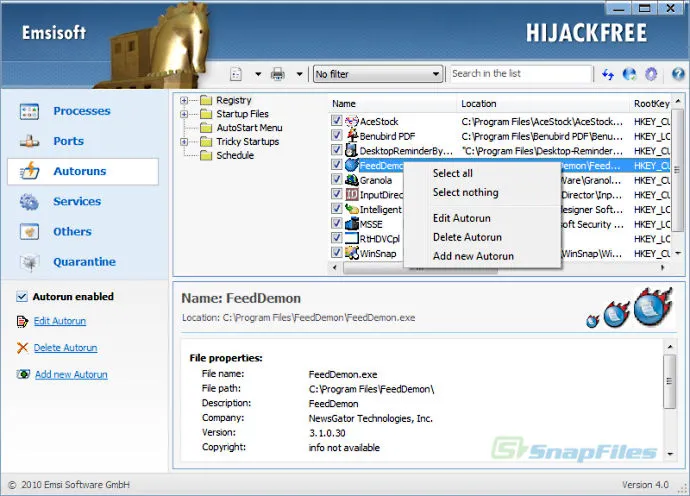 Emsisoft HiJackFree Скріншот 2