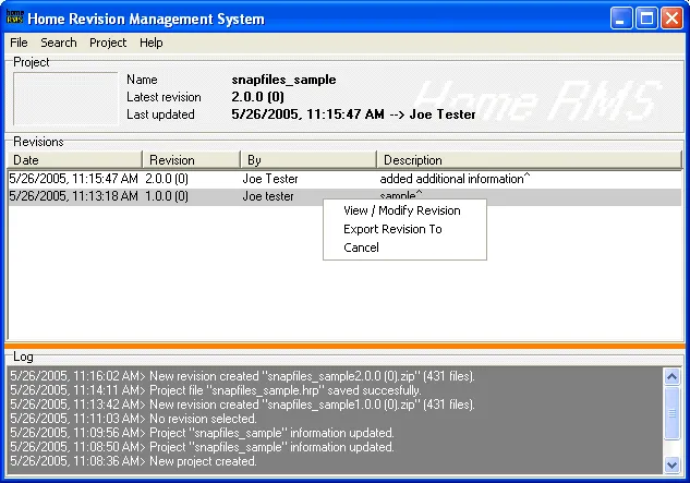 Home Revision Management System Скріншот 1