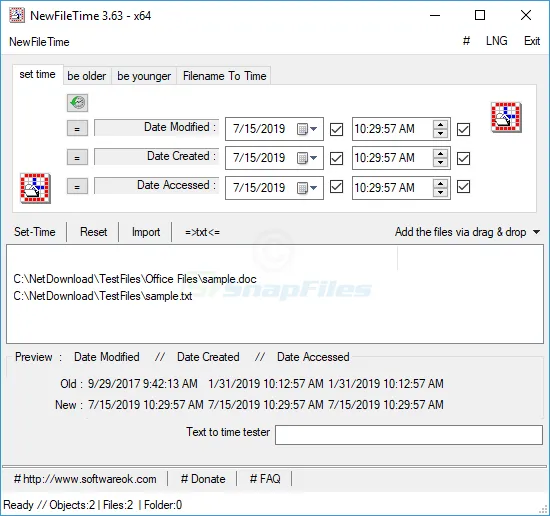 NewFileTime Скріншот 1