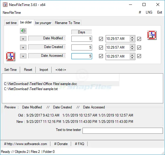 NewFileTime Скріншот 2