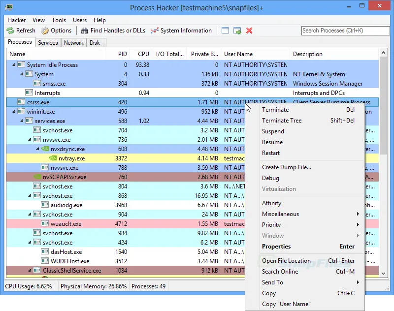 Process Hacker Скріншот 1