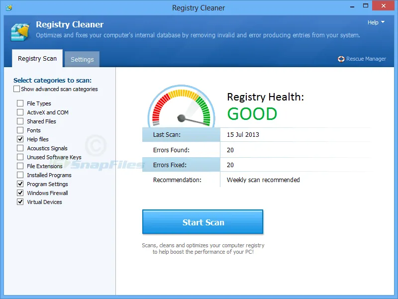 Pointstone Registry Cleaner Скріншот 2