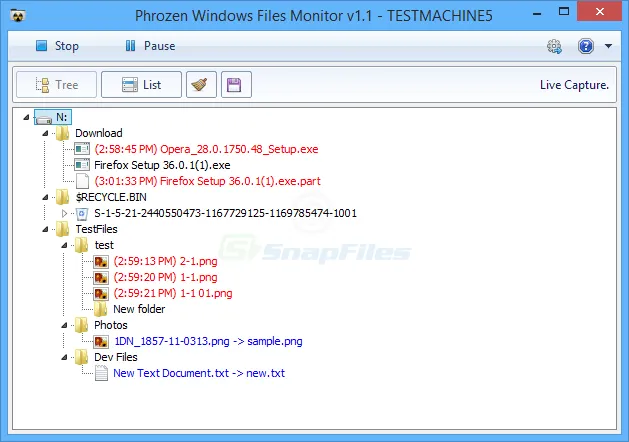 Phrozen Windows File Monitor Скріншот 1