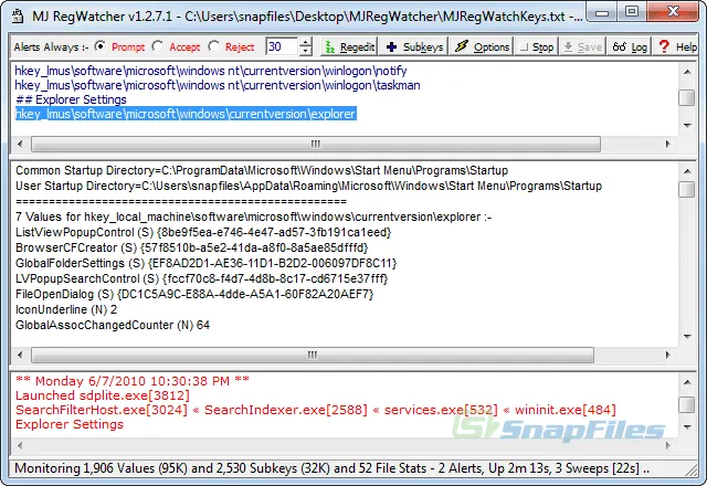 MJ Registry Watcher Скріншот 1