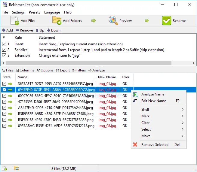 ReNamer Lite Скріншот 1