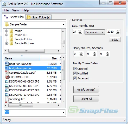 SetFileDate Скріншот 1