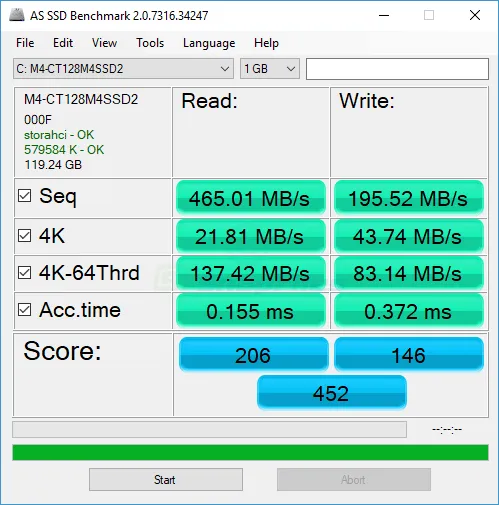 AS SSD Benchmark Скріншот 1