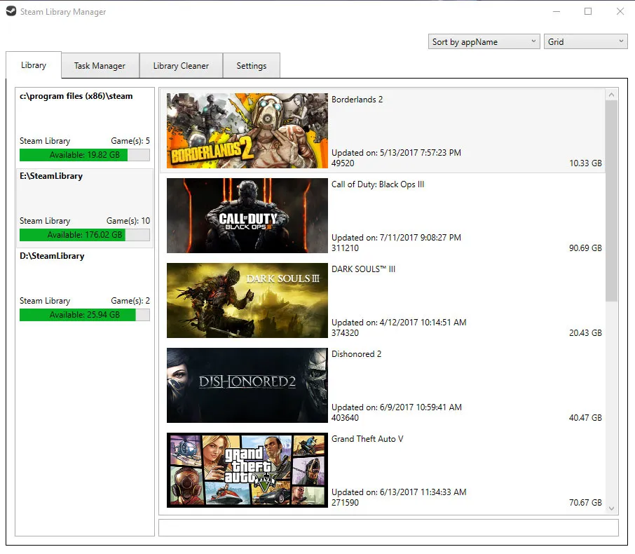 Steam Library Manager Скріншот 1