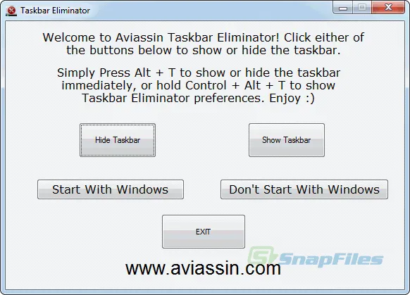 Taskbar Eliminator Скріншот 1