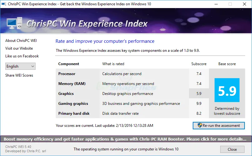 ChrisPC Win Experience Index Скріншот 1