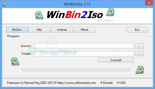 WinBin2Iso Скріншот 1