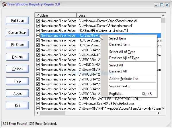 Free Window Registry Repair Скріншот 1