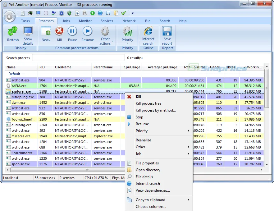 Yet Another Process Monitor Скріншот 1